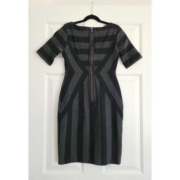 Black & Gray Geoplane Pencil Dress - Picture 3 of 5